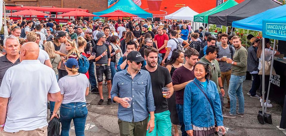 Crowd at Mural Festival in Vancouver